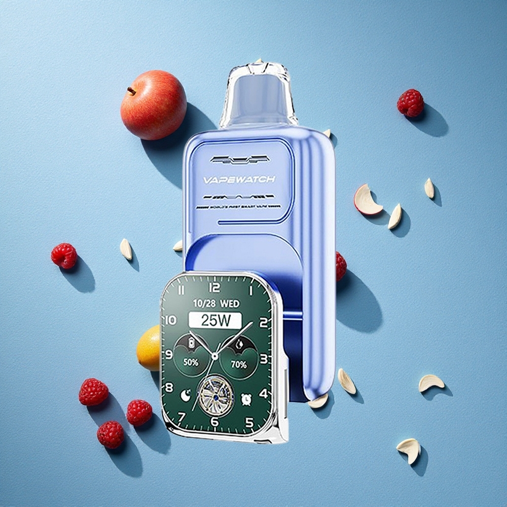 JNR Vape Watch 30000 Puffs سجارة إلكترونية تبوغ 19 مل مع نكهة توت أزرق مثلج وشحن Type-C سريع