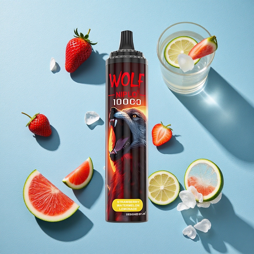 JNR Wolf Niplo 10000 Puffs فراولة بطيخ ليمونادة بسعة 20مل وشحن Type-C سريع